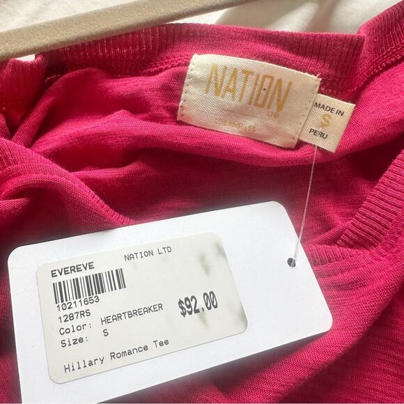 Nation Ltd | Hillary Romance Tee Heartbreaker Pink Size Small NWT NEW - Picture 8 of 10